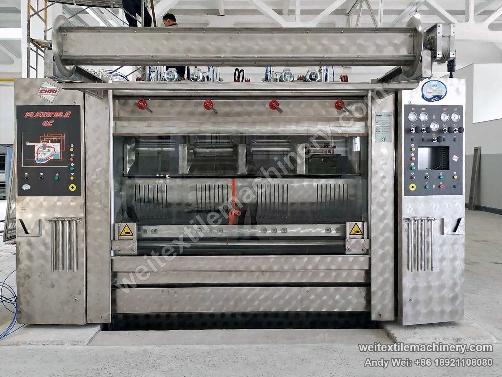 CIMI Flexifola 4C scouring and milling machine installed in the UZWOOLENTEX finishing hall
