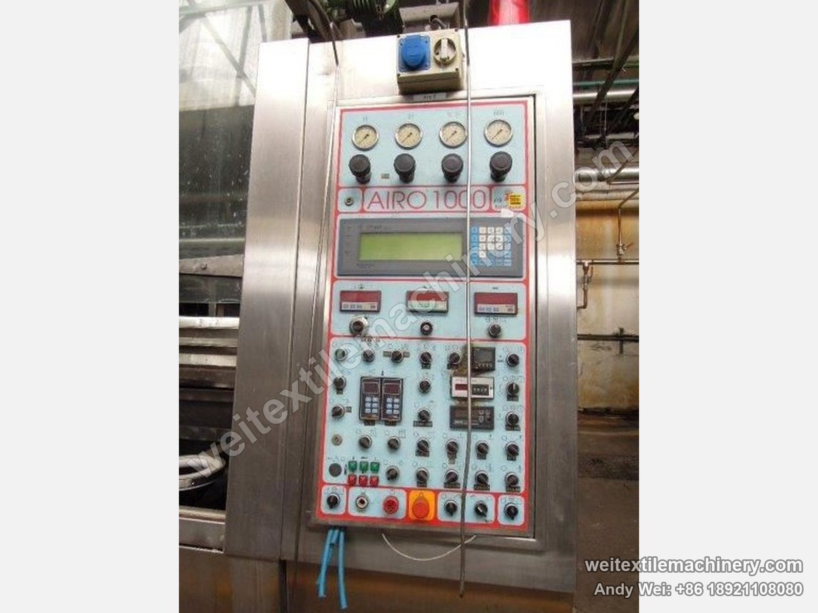 Used Biancalani AIRO 1000 air-flow tumbler finishing machine, control panel with gauges, display and process buttons