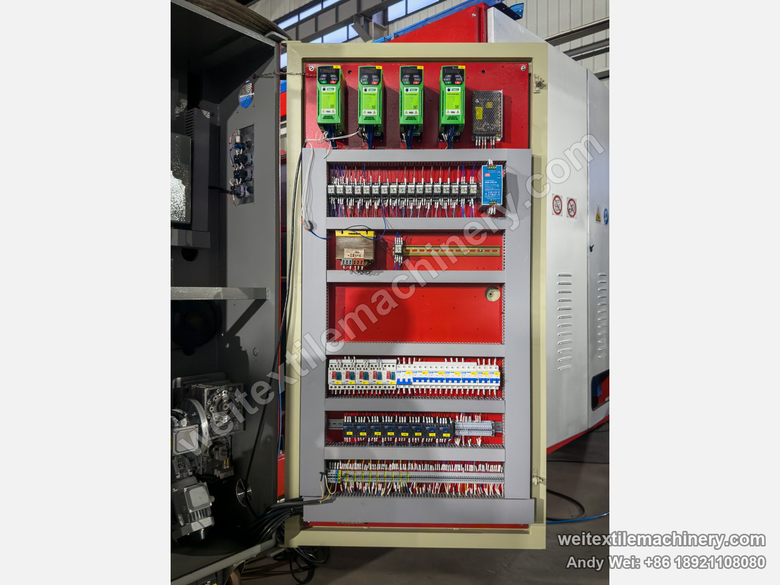 Used Corino Normatex Super-N pin-wheel weft straightener, rebuilt electrical cabinet with four inverters and new components