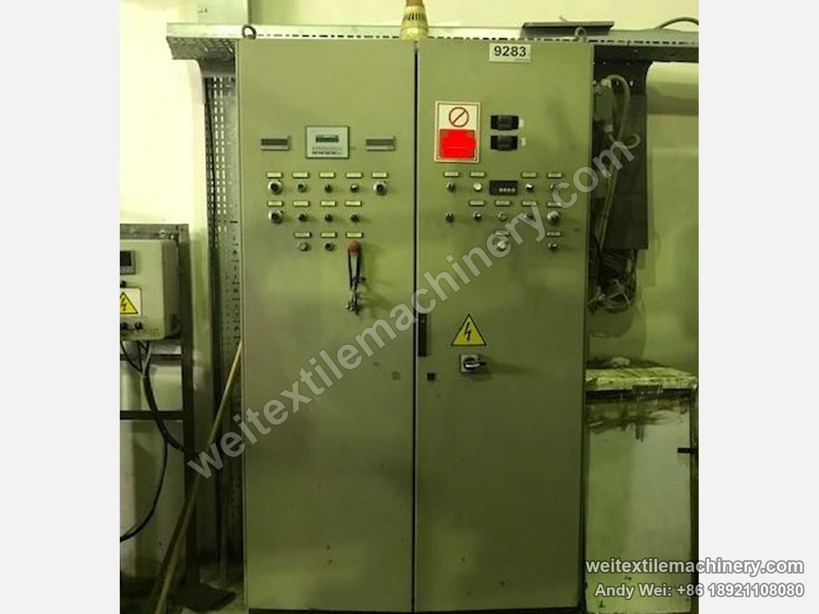 Used KD Formula 1 Formula 1 moistening-calendering-decatizing machine, second unit, electrical cabinet with meters and buttons