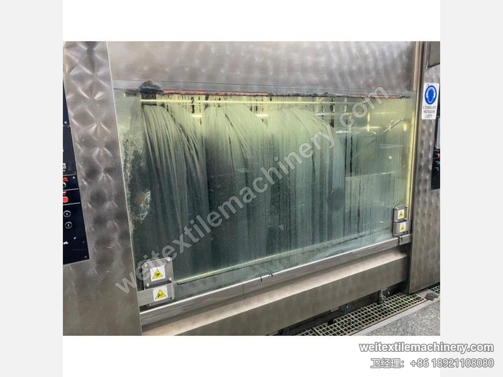 二手 CIMI Folatex 4C 绳状洗缩联合机观察窗内的缩呢室与绳状织物