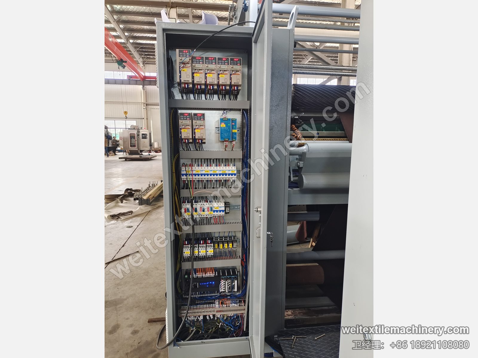 二手 M-Tec 剪毛机翻新后电控柜，变频器组与新配元件