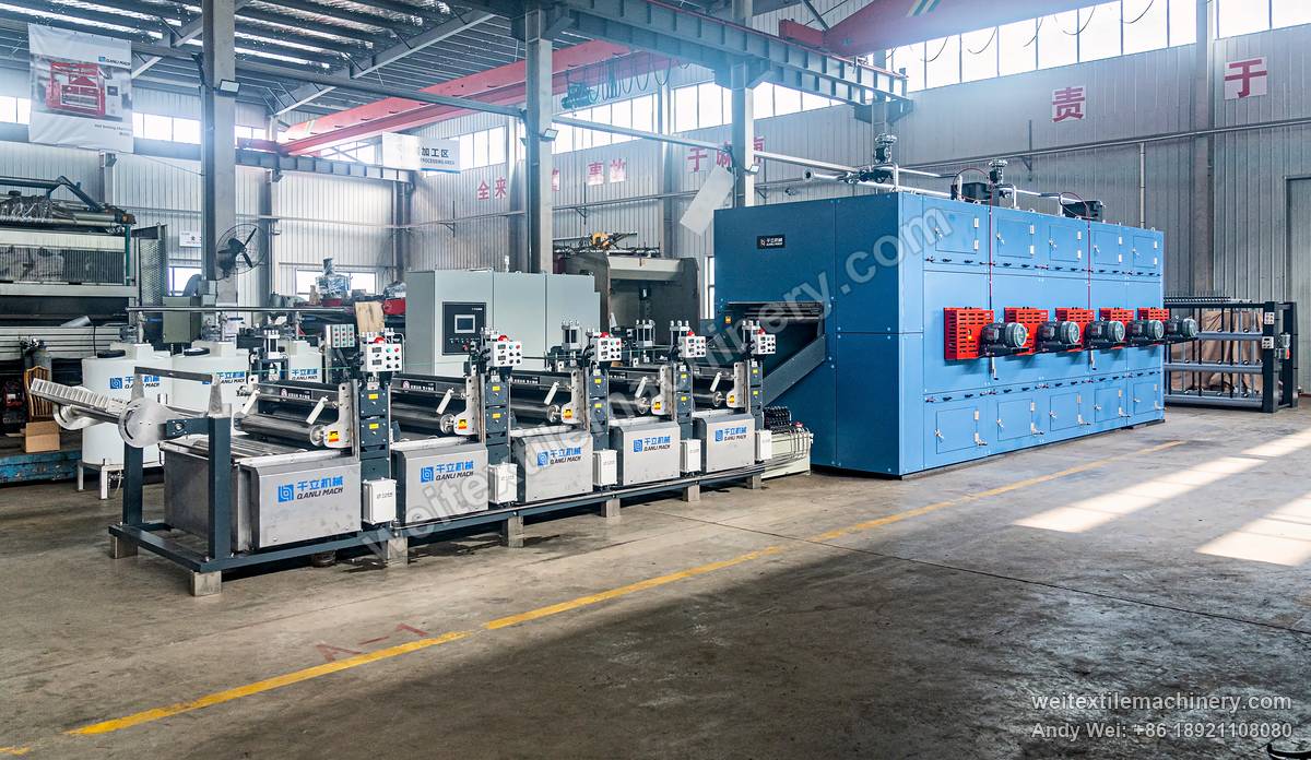 QL WPF-MTFX Wool Tops Backwashing Line, full view, washing and drying sections