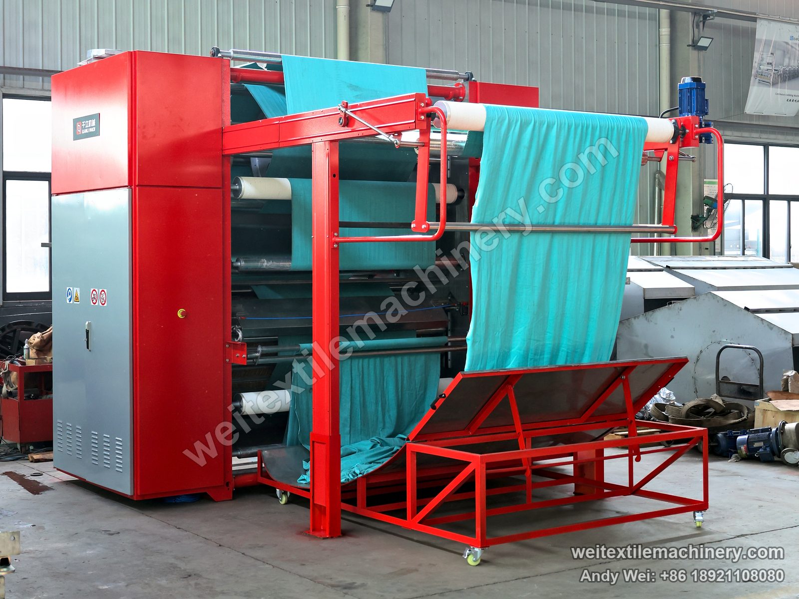 QL WPF-CG Teasel Raising Machine, left front view, double-drum version
