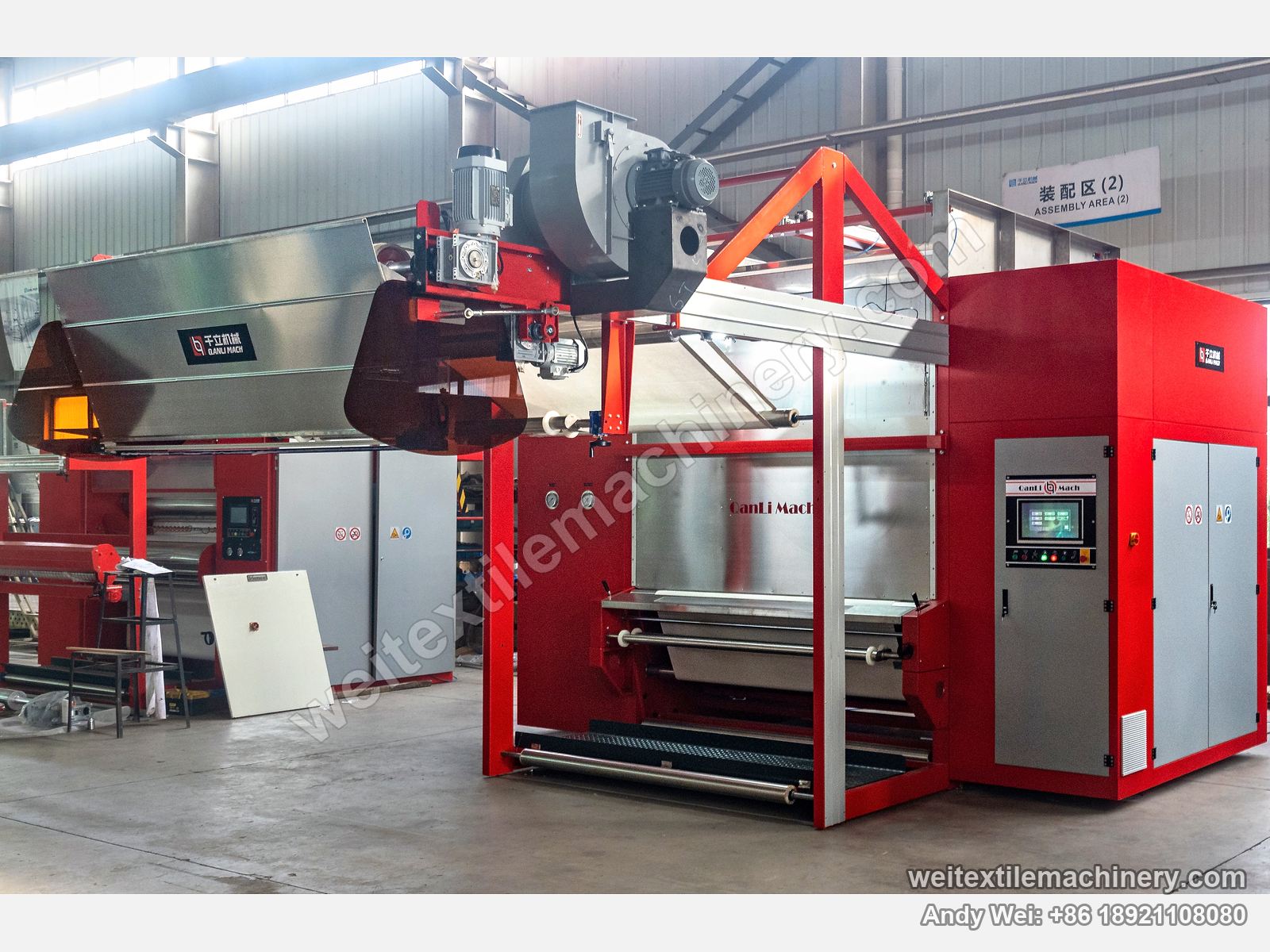 QL WPF-JXZN-MAX Discontinuous Decatizing Machine, full view, rollers at the front, two gauges