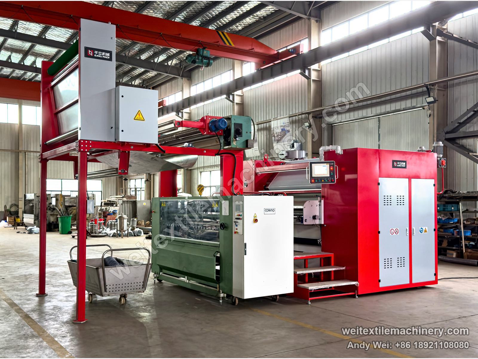 QL WPF-LXZN Continuous Decatizing Machine, front view, woven fabric