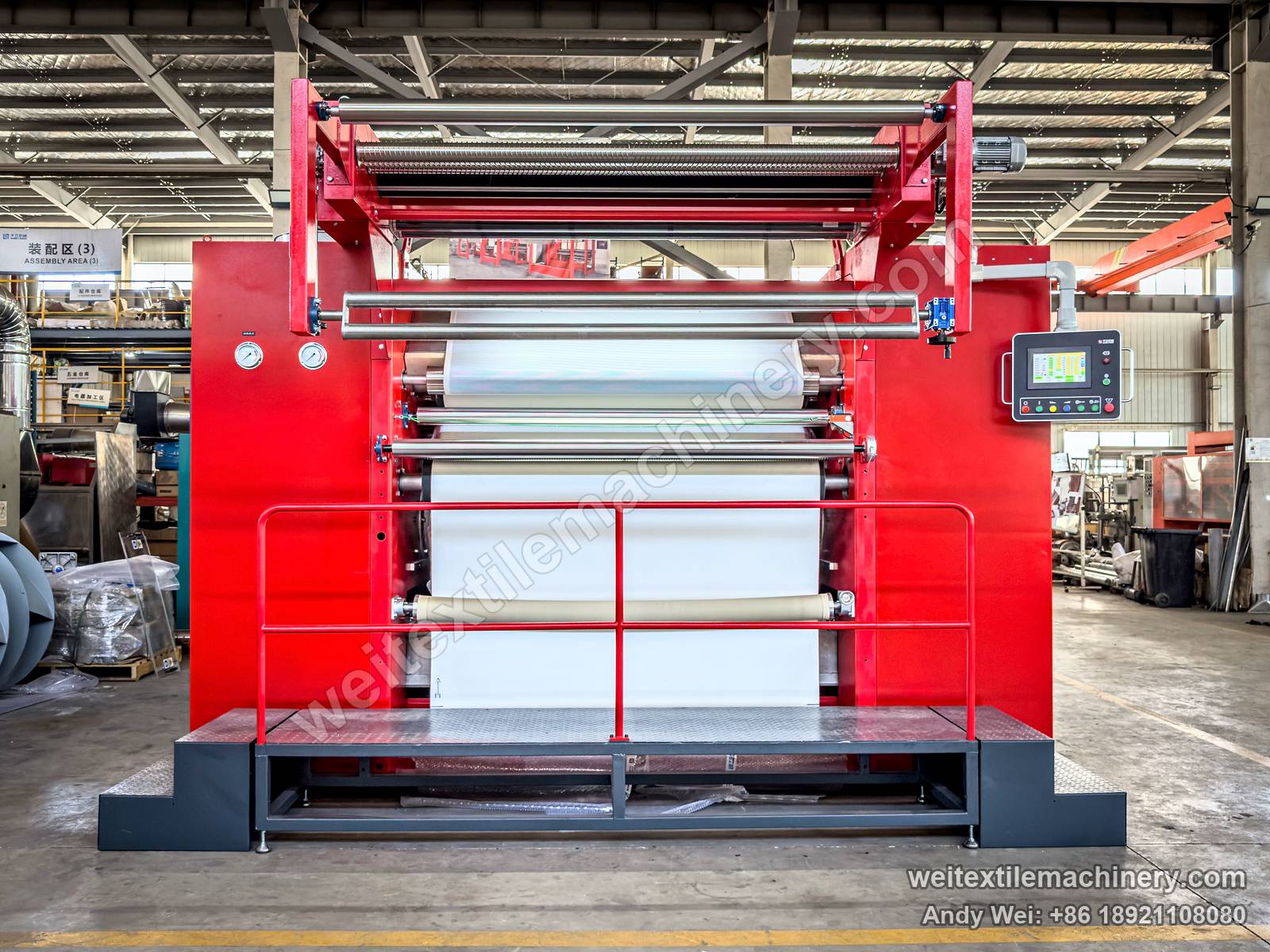 QL WPF-LXZN Continuous Decatizing Machine, full view, fabric over several rollers